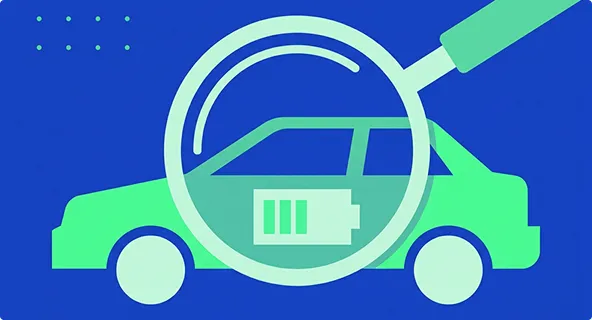 Magnifying glass on a car